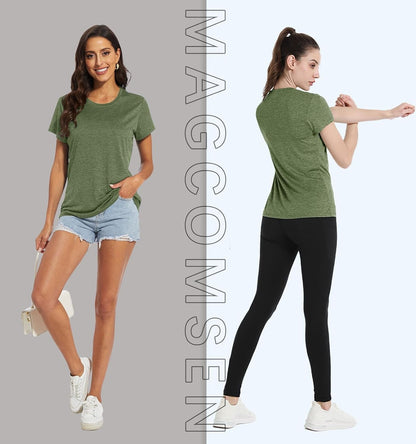 Women'S Short Sleeve Quick Dry T-Shirts Wicking Moisture Workout Athletic Running Shirts