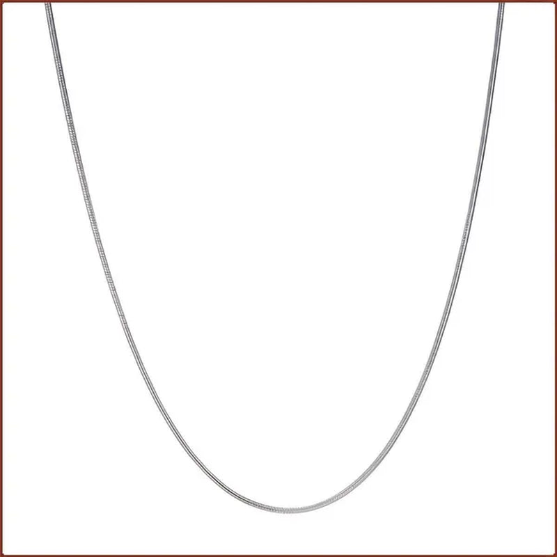 Fashion Women Men 925 Silver Pretty 1MM Snake Chain Necklace for Pendant