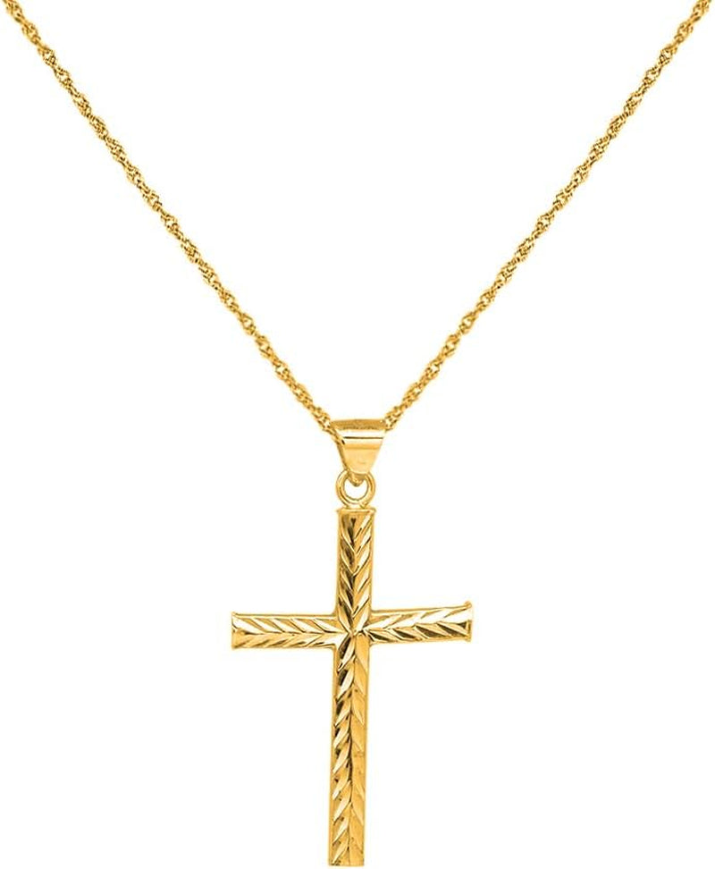 925 Sterling Silver Diamond Cut Cross Pendant Silver Rope Chain Necklace for Women & Men Religious Jewelry - Made in Italy Comes with a Gift Box - WORLD TIME VISITS