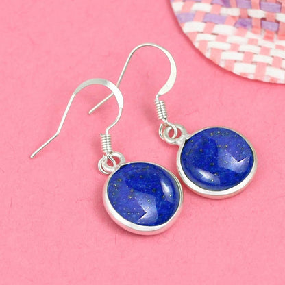 12.45 Cts Style round Shape Natural Gemstones Earrings for Women, Handmade Boho Dangle Birthstone Earrings for Women Jewelry Gifts for Her Wife Women Girfriend