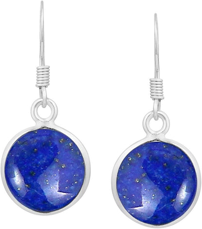 12.45 Cts Style round Shape Natural Gemstones Earrings for Women, Handmade Boho Dangle Birthstone Earrings for Women Jewelry Gifts for Her Wife Women Girfriend - WORLD TIME VISITS