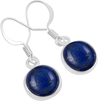 12.45 Cts Style round Shape Natural Gemstones Earrings for Women, Handmade Boho Dangle Birthstone Earrings for Women Jewelry Gifts for Her Wife Women Girfriend