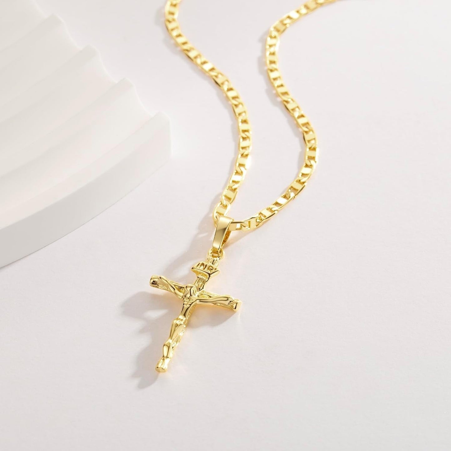 Cross Necklace for Women 14K Gold Cross Necklaces for Women Crucifix Necklace Gold Crosses Chain Pendant Necklaces for Woman 45Cm
