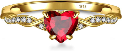1.25Ct Womens Heart Promise Ring, 925 Sterling Silver Heart Cut Created Emerald/Sapphire/Amethyst/Ruby/Cubic Zirconia/Opal Twisted Vine Engagement Ring for Women Size 5 - 10 - WORLD TIME VISITS