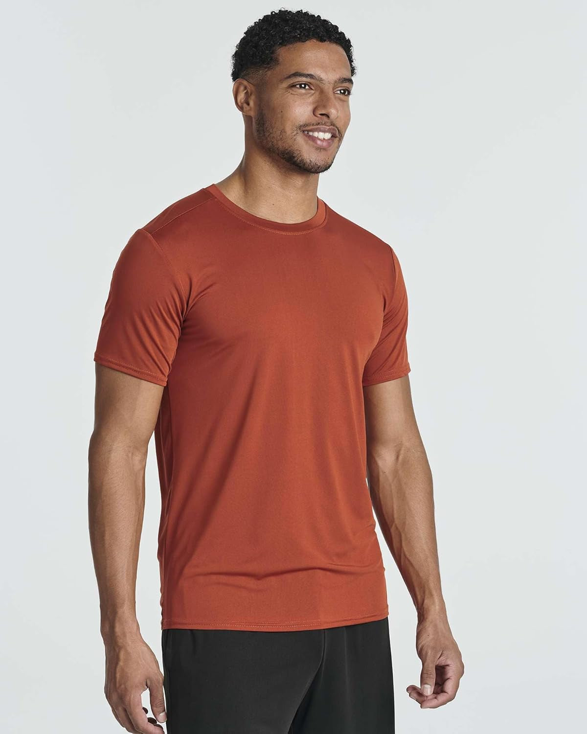 5 Pack: Men’S Short Sleeve Dry Fit Active Crew Neck T Shirt - Athletic Running Gym Workout Tee Tops - WORLD TIME VISITS