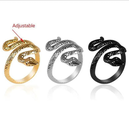 12/8/5/2/1Pcs: Lnnovative snake ring, movable mouth ring, Old gold, old silver, rose gold, gold, gun black，silver,6colors to choose from