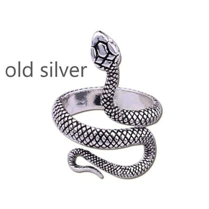 12/8/5/2/1Pcs: Lnnovative snake ring, movable mouth ring, Old gold, old silver, rose gold, gold, gun black，silver,6colors to choose from