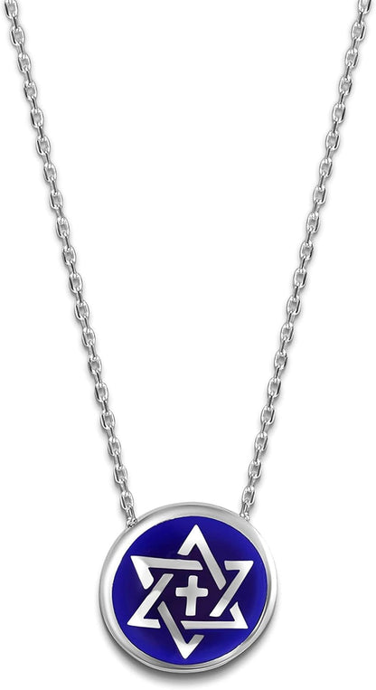 Cross and Jewish Star of David Necklace for Women