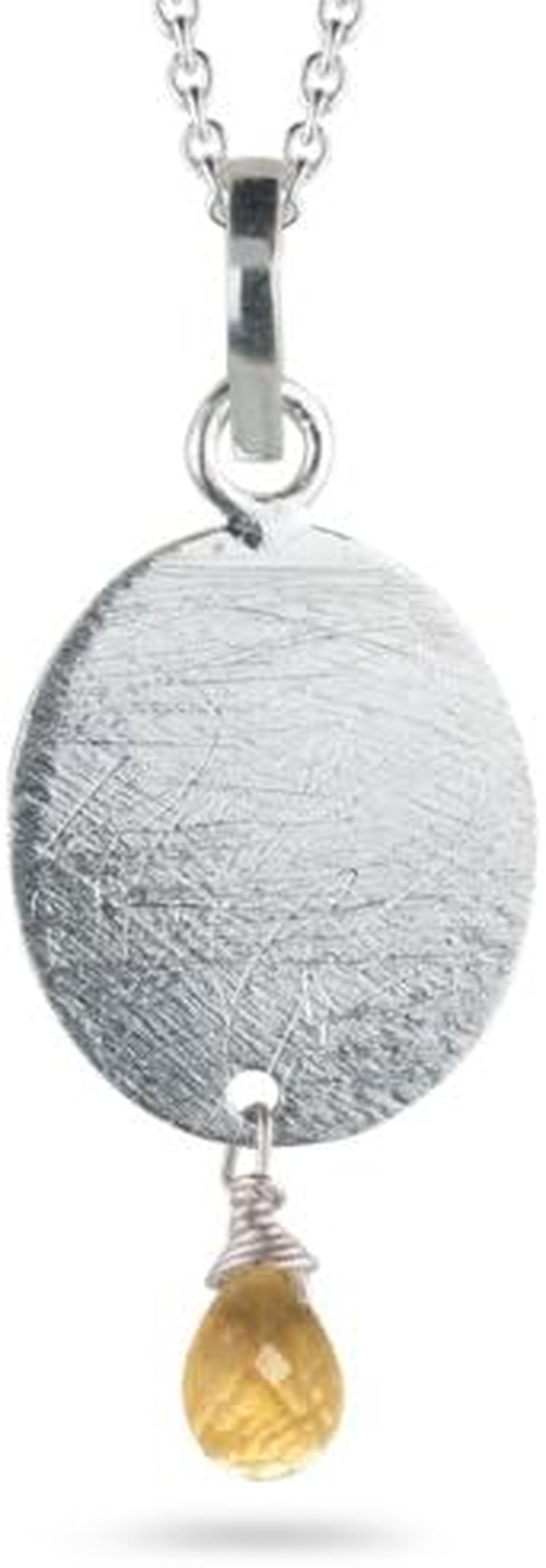 0.75 Cts Citrine Briolette Pendant in Sterling Silver - Valentine'S Day Sale