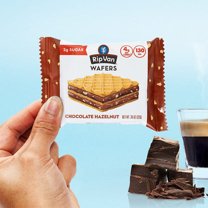 Chocolate Hazelnut Wafer Cookies - Keto - Non-Gmo - Healthy Snacks - Low Carb & Low Sugar (2G) - Low Calorie - Vegan - 16 Count