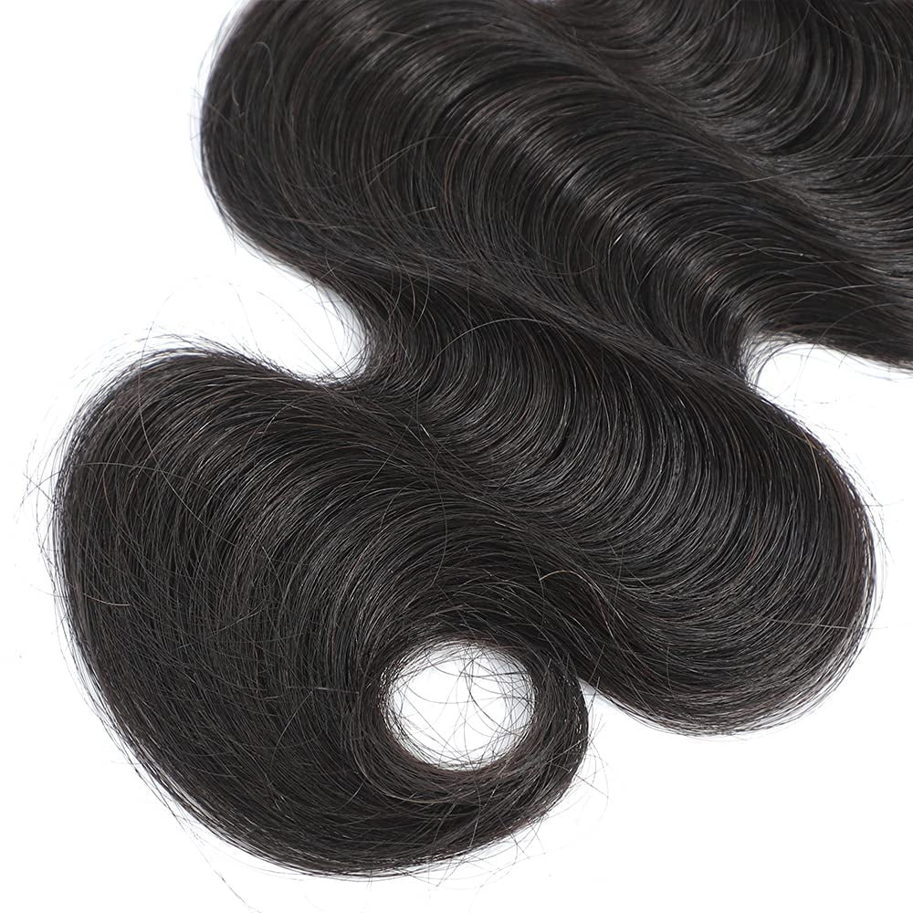 12A Body Wave Bundles Human Hair 8 Inch 1 Bundles 100% Unprocessed Brazilian Virgin Raw Hair Extensions Natural Black Weave Real Human Hair for Women