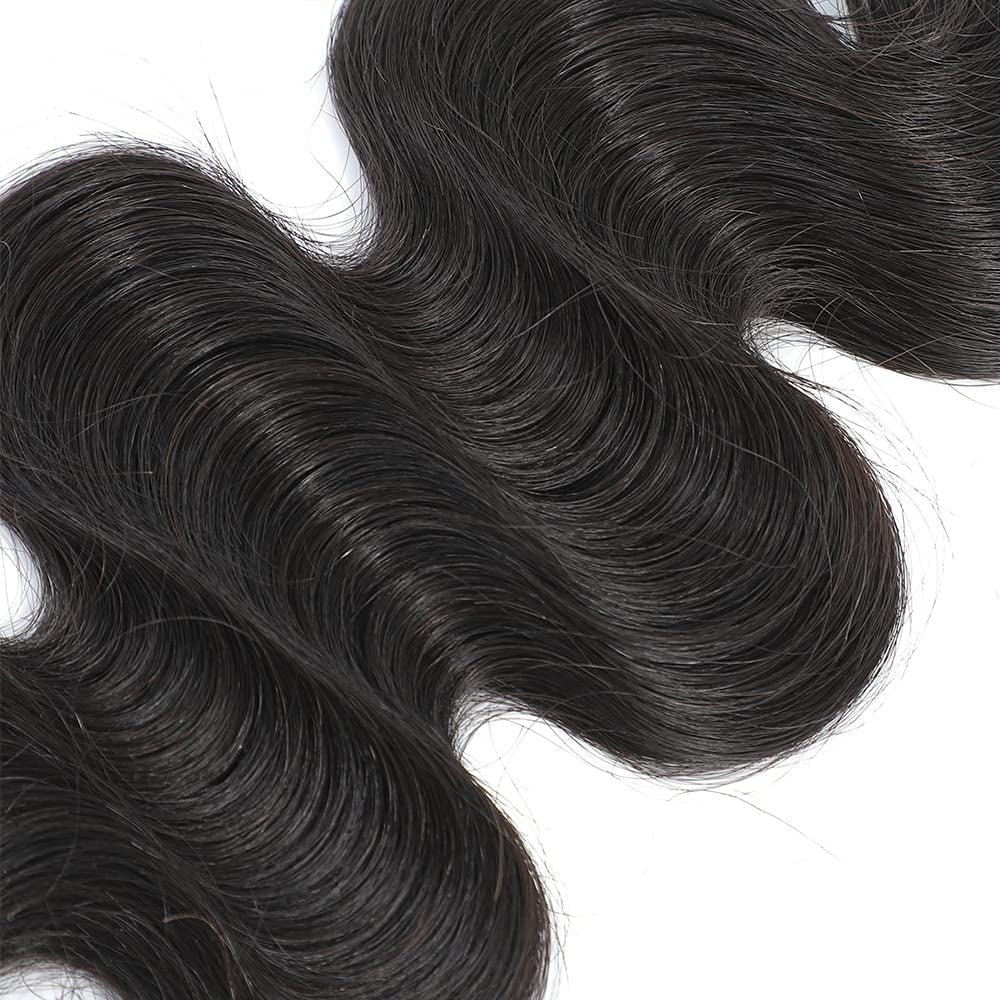 12A Body Wave Bundles Human Hair 8 Inch 1 Bundles 100% Unprocessed Brazilian Virgin Raw Hair Extensions Natural Black Weave Real Human Hair for Women