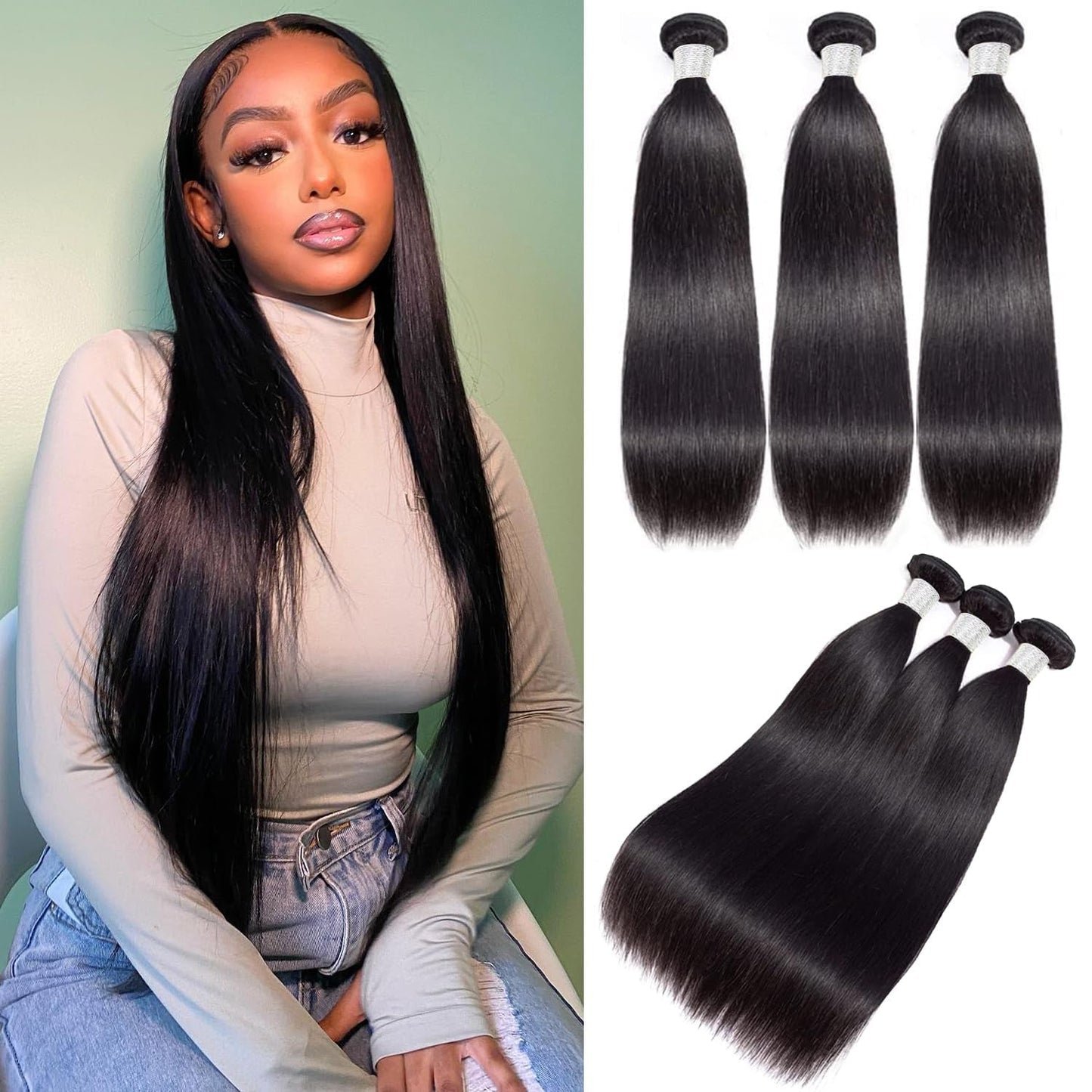 12A Human Hair Bundles Straight 16 18 20 Inch 3 Bundles Human Hair 100% Unprocessed Brazilian Virgin Hair Bundles Deals Human Hair Weave Bundles Human Hair Extension Double Weft Natural Color - WORLD TIME VISITS