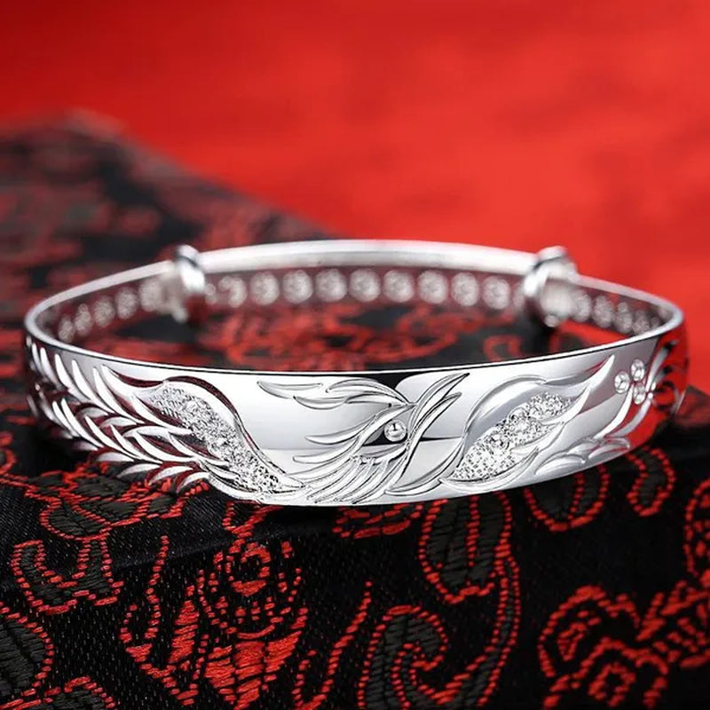 Fashion 925 Silver Noble Phoenix Bracelets Bangles for Women Gifts Classic Party Wedding Jewelry Gifts