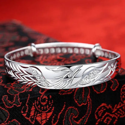 Fashion 925 Silver Noble Phoenix Bracelets Bangles for Women Gifts Classic Party Wedding Jewelry Gifts