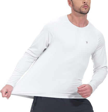Mens Sun Protection Hiking Shirts Long Sleeve Water UPF 50+ SPF UV Shirts Lightweight Fishing Hiking Swimming
