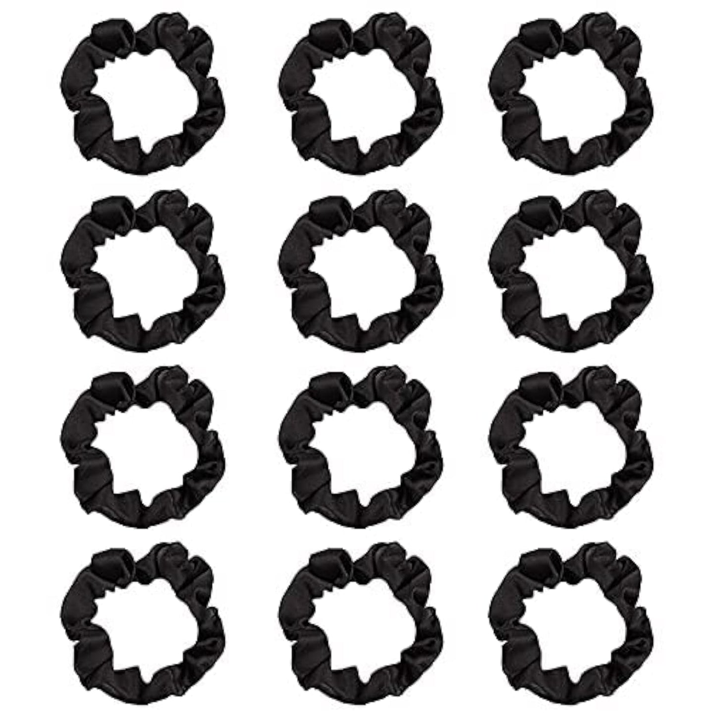 12Pcs Satin Hair Scrunchies, Black Scrunchies Hair Ties Elastic Hair Bands Ponytail Holder Hair Accessories Teen Girl Gifts Trendy Stuff - WORLD TIME VISITS