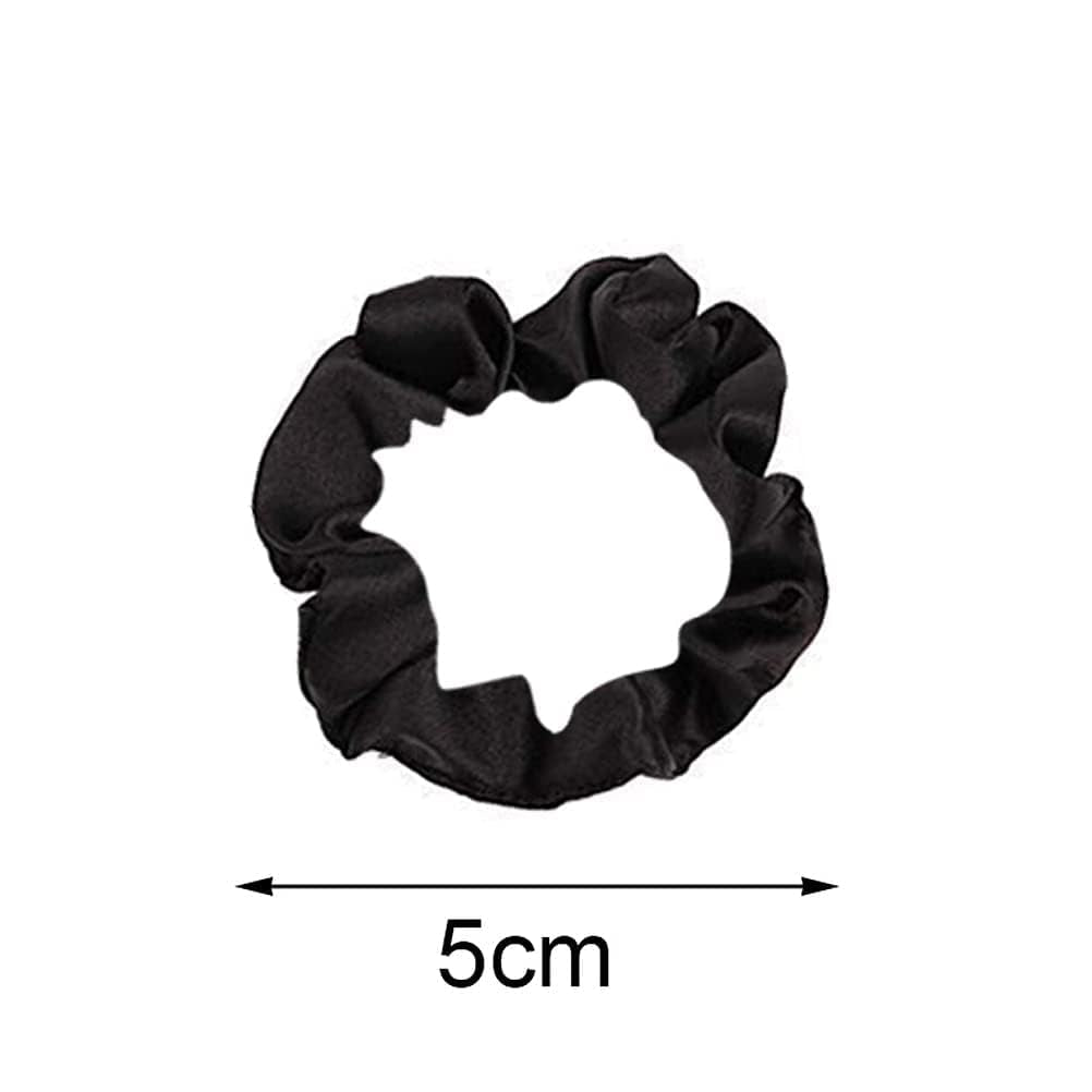 12Pcs Satin Hair Scrunchies, Black Scrunchies Hair Ties Elastic Hair Bands Ponytail Holder Hair Accessories Teen Girl Gifts Trendy Stuff - WORLD TIME VISITS