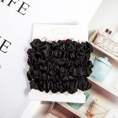 12Pcs Satin Hair Scrunchies, Black Scrunchies Hair Ties Elastic Hair Bands Ponytail Holder Hair Accessories Teen Girl Gifts Trendy Stuff