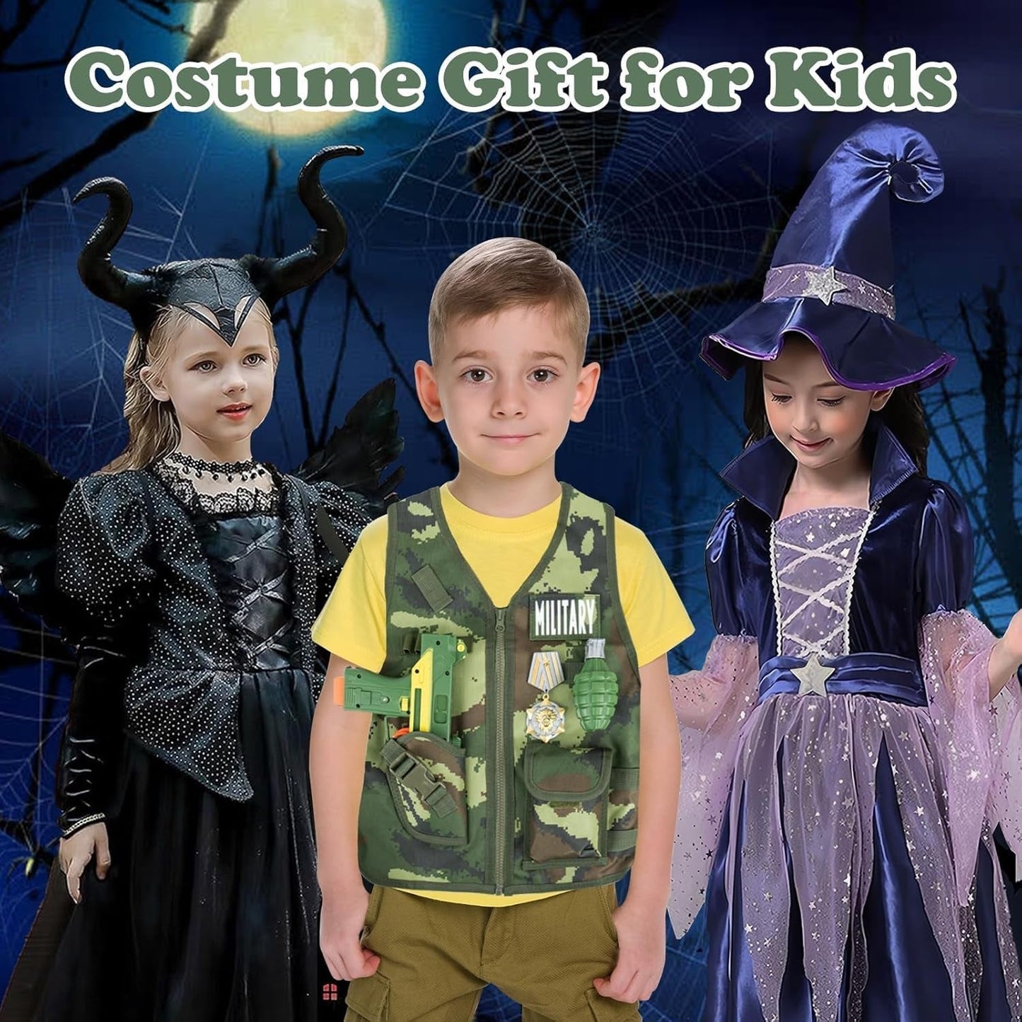 13 Pcs Army Costume for Boys 6-8 3-5, Kids Army Toys Costume Vest, Military Toys for Kids, Soldier Role Play Toddler Dress up Clothes with Toy Gun Set and Accessories,Halloween Costumes for Kid