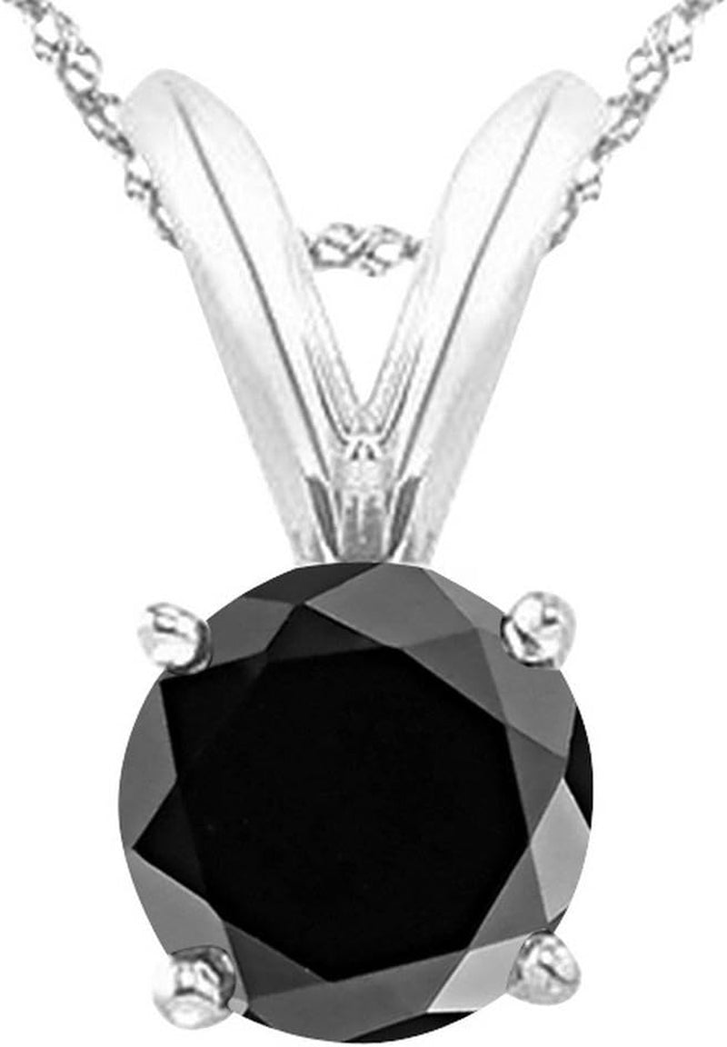 1/2 to 5 Carat round Natural Real Tanzanite/Sapphire/Ruby/Emerald/Black/Brown/Blue Diamond Pendant Necklace AAA Quality - WORLD TIME VISITS