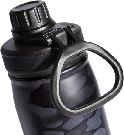 600 ML (20 Oz) Metal Water Bottle, Hot/Cold Double-Walled Insulated 18/8 Stainless Steel, Nomad Camo Grey-Carbon/White/Black, One Size