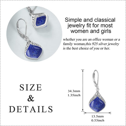 Teardrop Earrings Sterling Silver Filigree Irish Celtic Teardrop Drop Earrings Jewelry Gifts for Women Girls