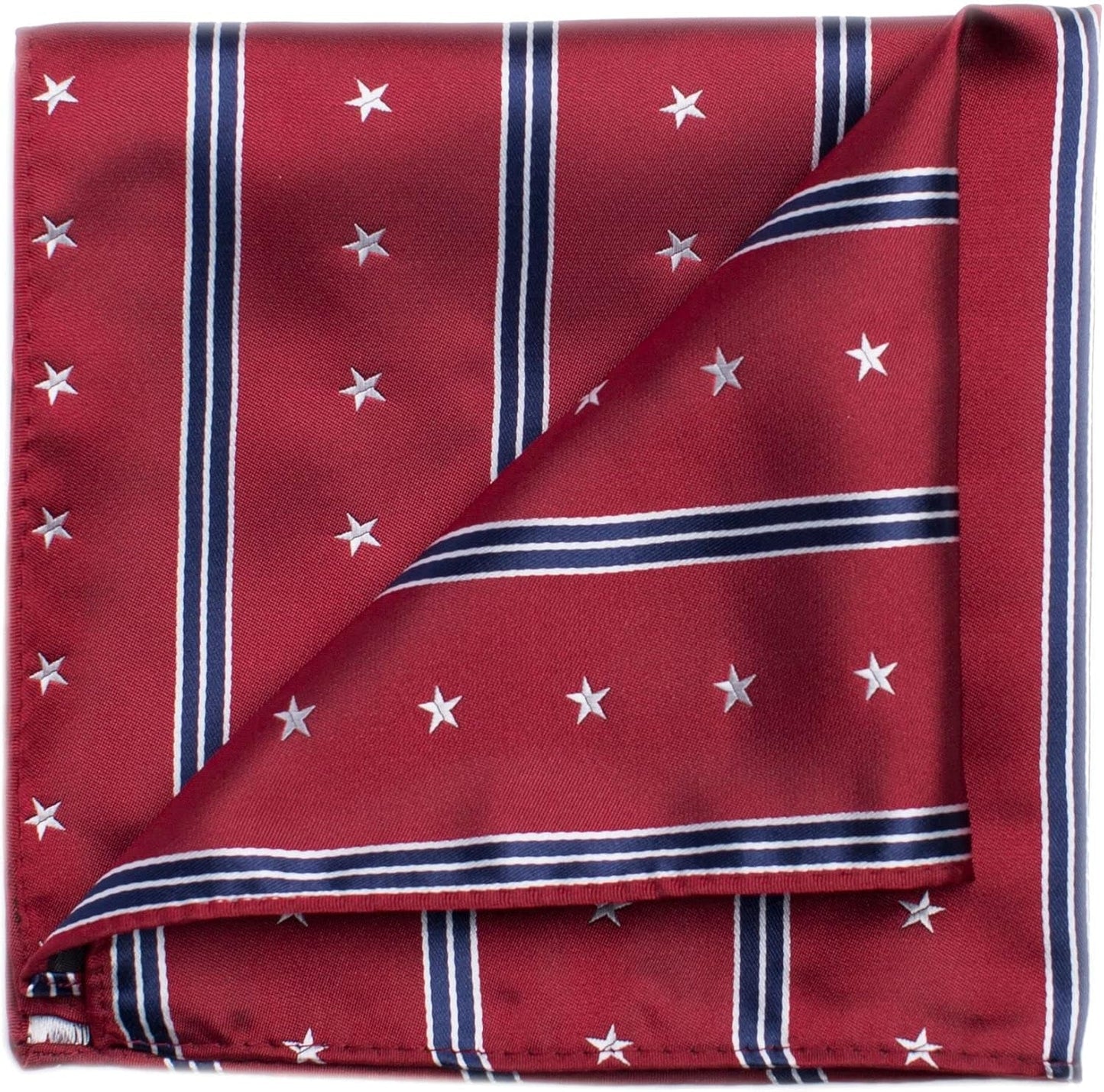 Mens Silk Tie Set Patriotic Ties the USA Necktie + Pocket Square