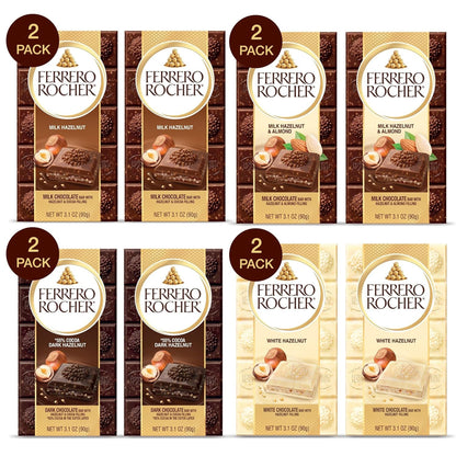 Premium Chocolate Bars, 8 Count Variety Pack, Individually Wrapped, 3.1 Oz Each