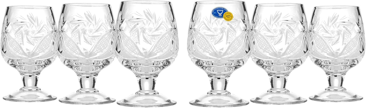 Elegant and Modern Russian Cut Crystal Drinking Glass for Home, Parties, and Events - 1.7Oz, Sherry Shot Glass, 50Ml, Set of 6 - WORLD TIME VISITS