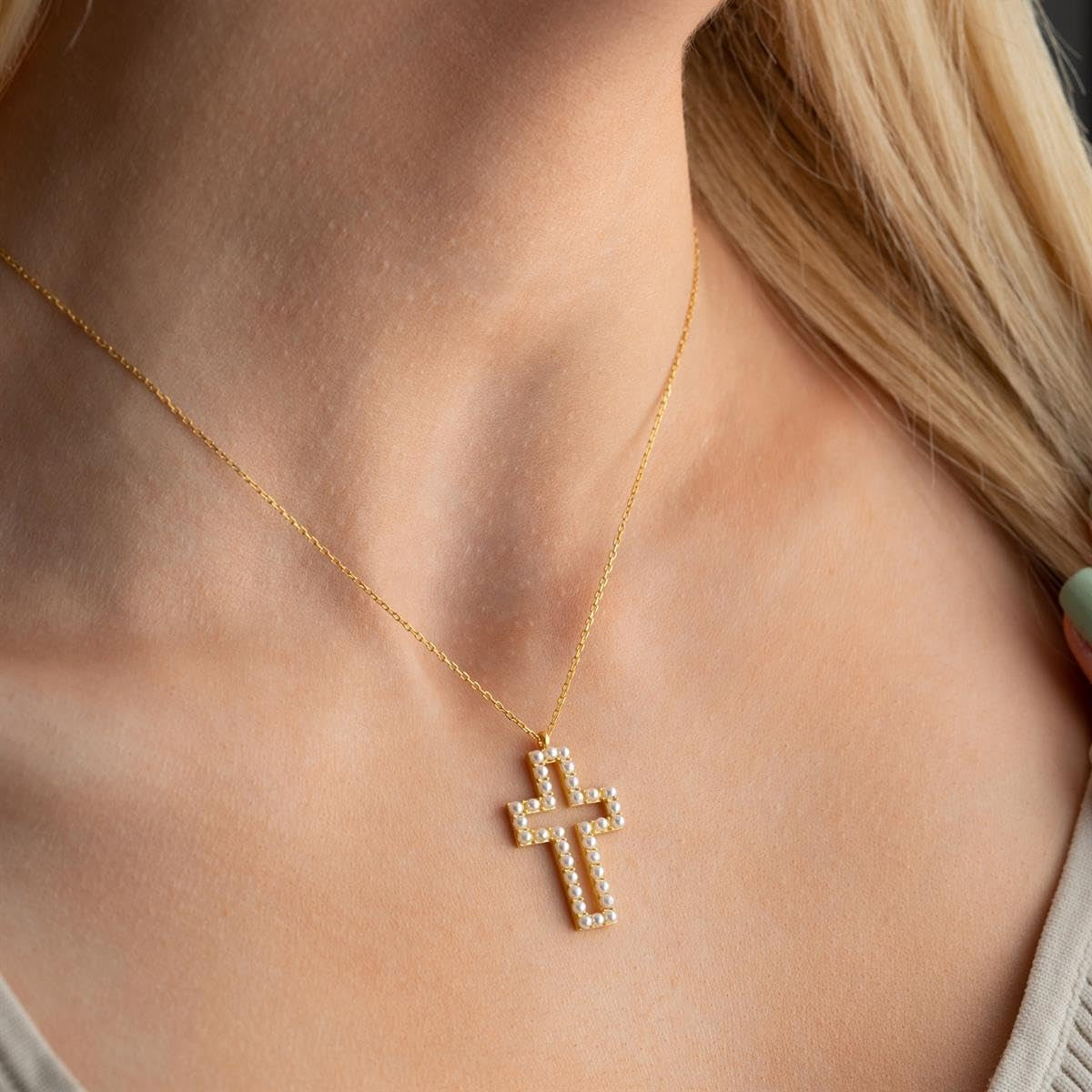 925 Sterling Silver Necklace for Women, Cross Necklace for Women and Girls Genuine Gems Zircon, Birthday and Christmas Jewelry Gift