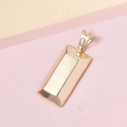10K Yellow Gold Bar Pendant 1.20 Grams - Solid Gold Pendant for Women - Real Gold Jewelry Birthday Gifts for Women