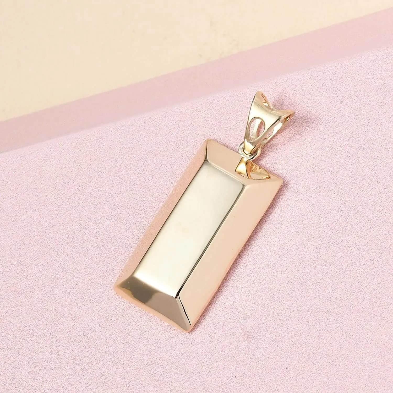 10K Yellow Gold Bar Pendant 1.20 Grams - Solid Gold Pendant for Women - Real Gold Jewelry Birthday Gifts for Women - WORLD TIME VISITS
