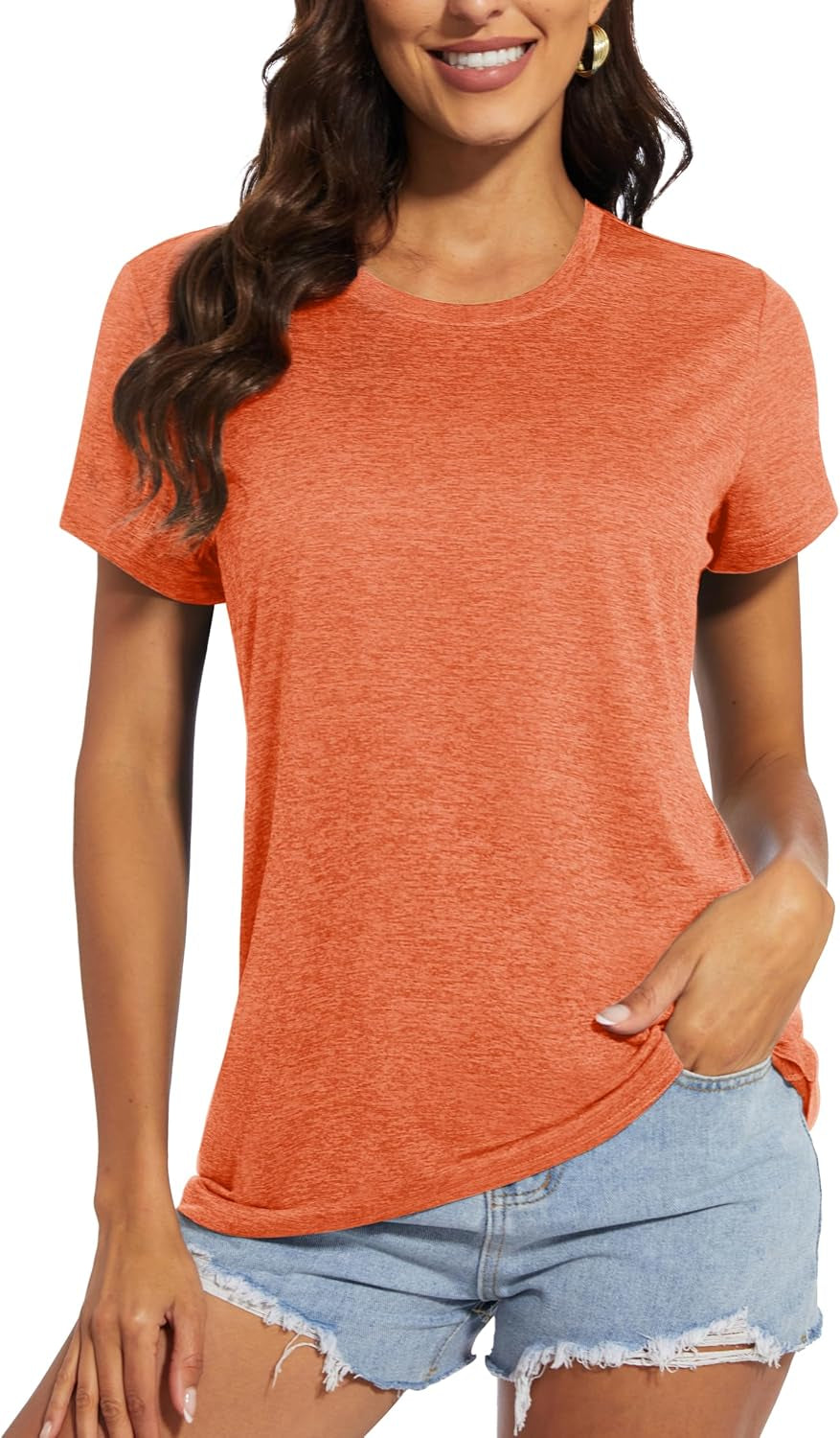Women'S Short Sleeve Quick Dry T-Shirts Wicking Moisture Workout Athletic Running Shirts