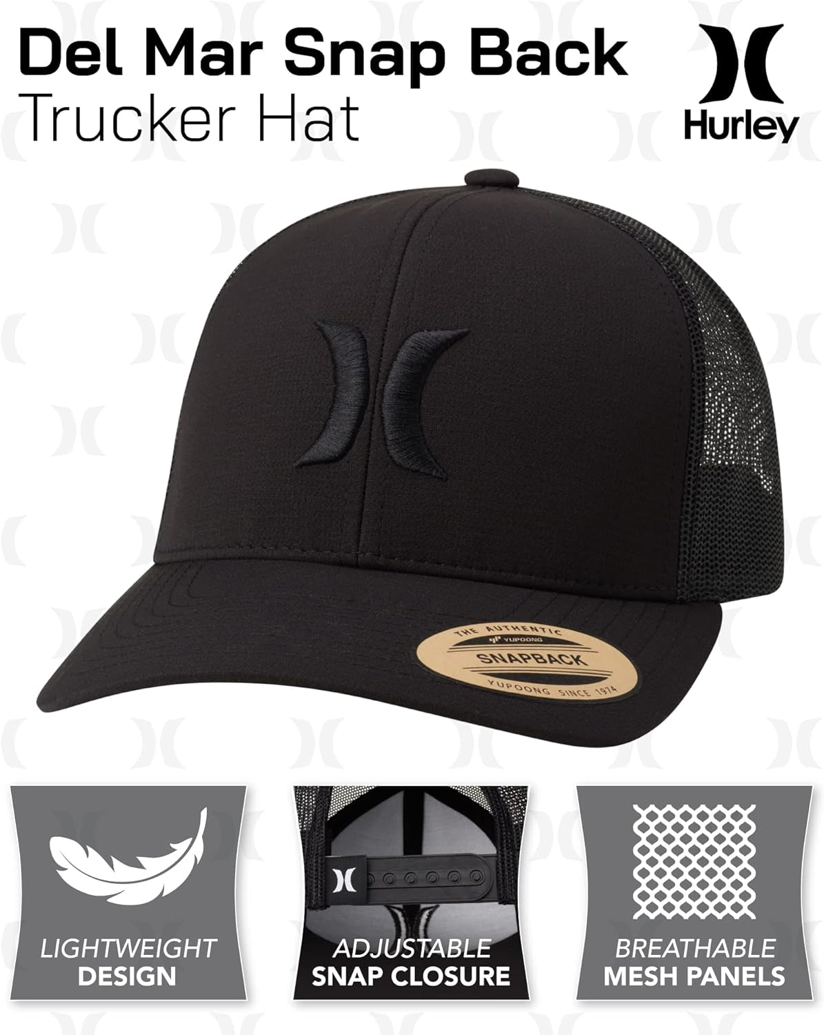 Men'S Caps - Del Mar Mesh Panel Baseball Cap Trucker Hat - Snap Back Hats for Men