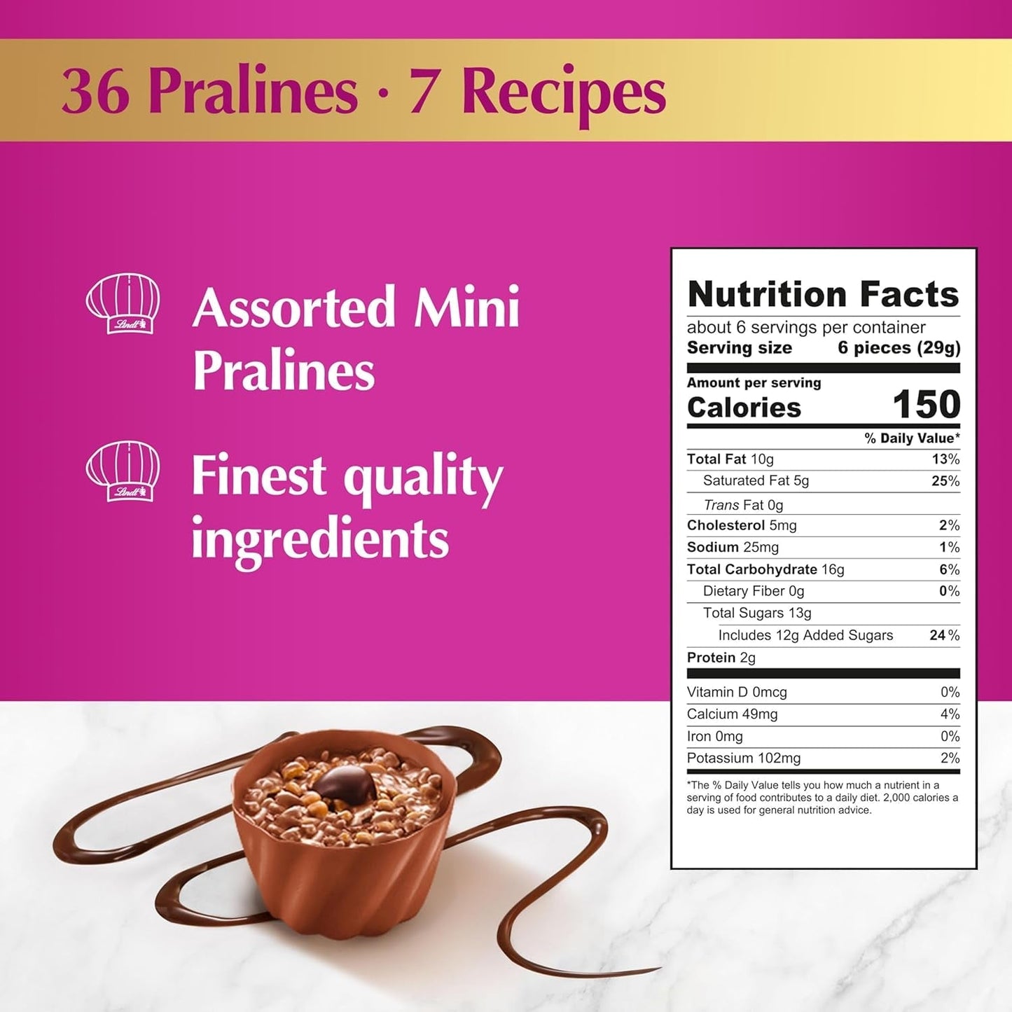 Mini Pralines, Assorted Chocolate Pralines with Premium Filling, Easter Chocolate Candy, 6.2 Oz Gift Box