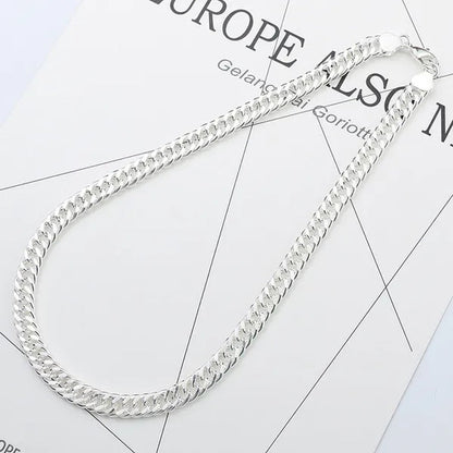 Solid 925 Sterling Silver Men's 10mm Noble Luxury Charm Fashion Chain Necklace