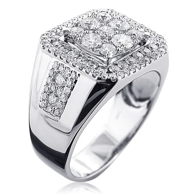 Men's  White Diamond 925 Sterling Silver Ring Gifts