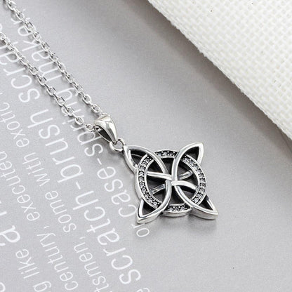 925 Sterling Silver Love Charm Celtic Knot Pendant Necklace Fashion Jewelry for Women Rolo Chain 18''