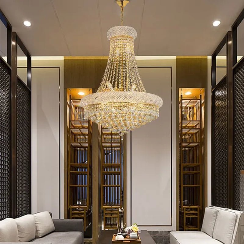 14-Lights Crystal Chandelier Modern French Empire Pendant Lamp Ceiling Hanging Lighting Fixture