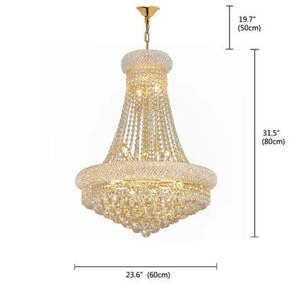 14 - Lights Crystal Chandelier Modern French Empire Pendant Lamp Ceiling Hanging Lighting Fixture - WORLD TIME VISITS