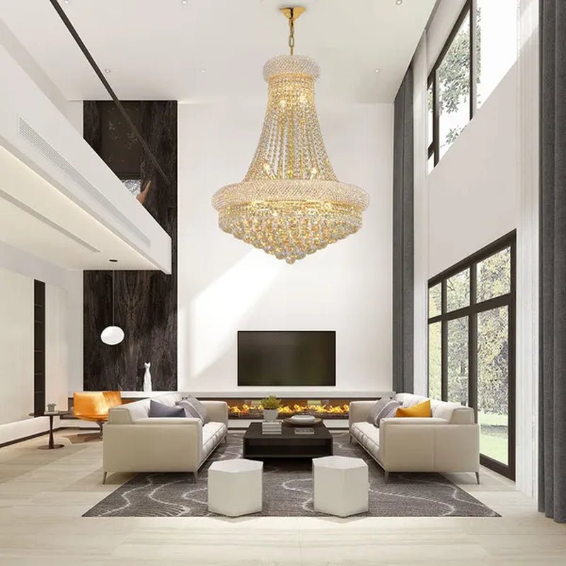 14 - Lights Crystal Chandelier Modern French Empire Pendant Lamp Ceiling Hanging Lighting Fixture - WORLD TIME VISITS