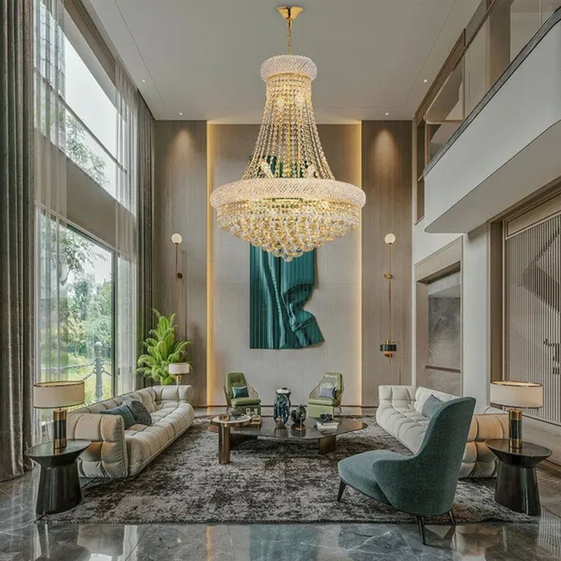 14-Lights Crystal Chandelier Modern French Empire Pendant Lamp Ceiling Hanging Lighting Fixture