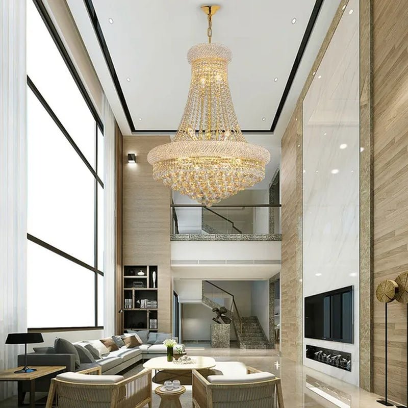 14-Lights Crystal Chandelier Modern French Empire Pendant Lamp Ceiling Hanging Lighting Fixture