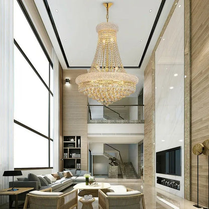 14-Lights Crystal Chandelier Modern French Empire Pendant Lamp Ceiling Hanging Lighting Fixture