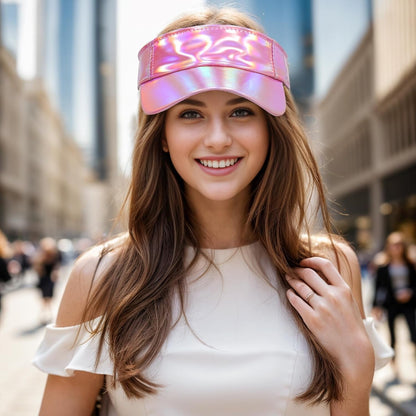 1 Piece of Sport Wear Athletic Visor Sun Sports Visor Hat Laser Visor Adjustable Cap for Women and Men (One Size)