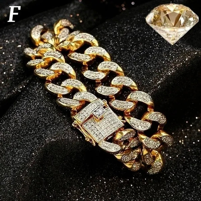 Men's Bracelet Hip Hop Fashion Bracelet Gold/Silver Bracelet Byzantine Chain Cuban Bracelet Festive Birthday Gift 1 Piece (8inch)