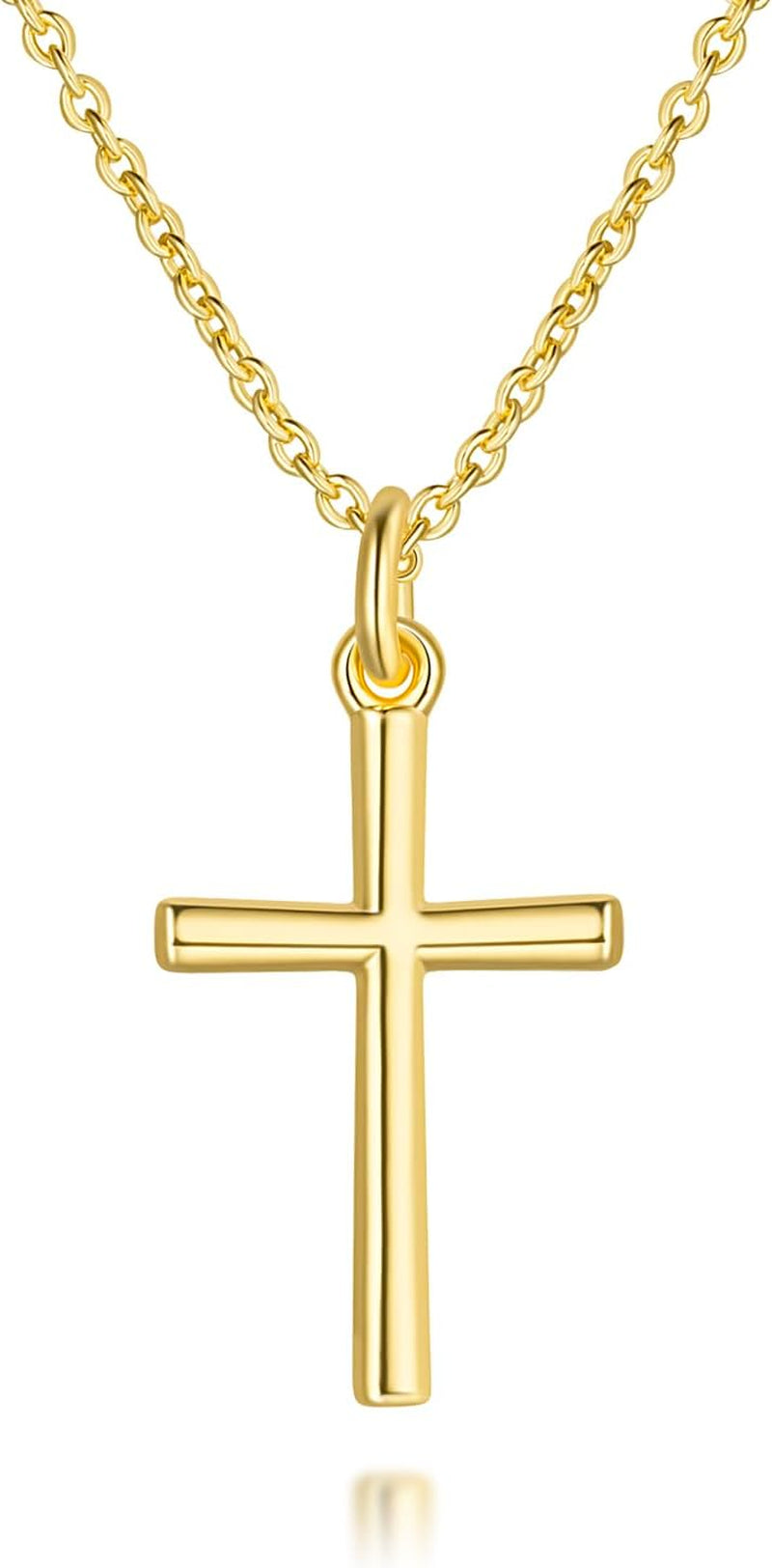 14K Gold Cross Necklaces for Women Gold Cross Chain Minimalist Pendant Small Necklace for Women Jewelry - WORLD TIME VISITS