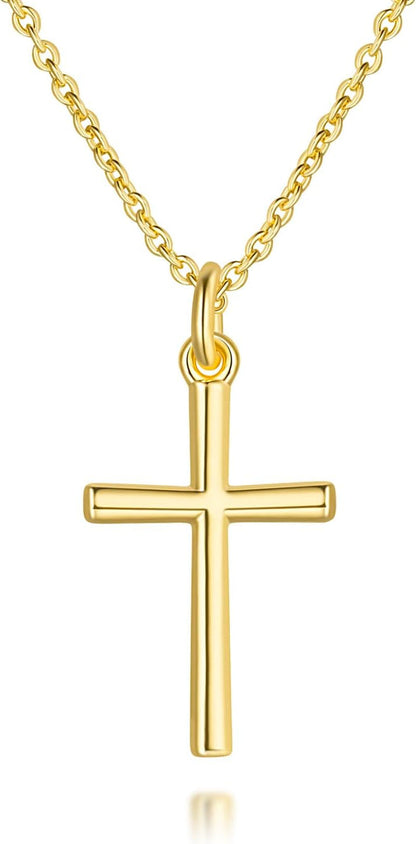 14K Gold Cross Necklaces for Women Gold Cross Chain Minimalist Pendant Small Necklace for Women Jewelry - WORLD TIME VISITS