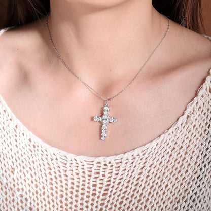 925 Sterling Silver Cross Necklaces for Women 18K Gold Plated Friendship Jewelry Trendy Charm Pendant Necklaces Dainty Necklaces Best Friend Birthday Gifts for Women Sister Mom Wife Her Friend Party